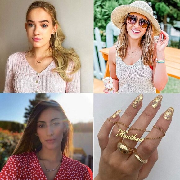 18K Gold Plated Stainless Steel Name Necklace Personalized Custom Name Julia Nec - Picture 5 of 7